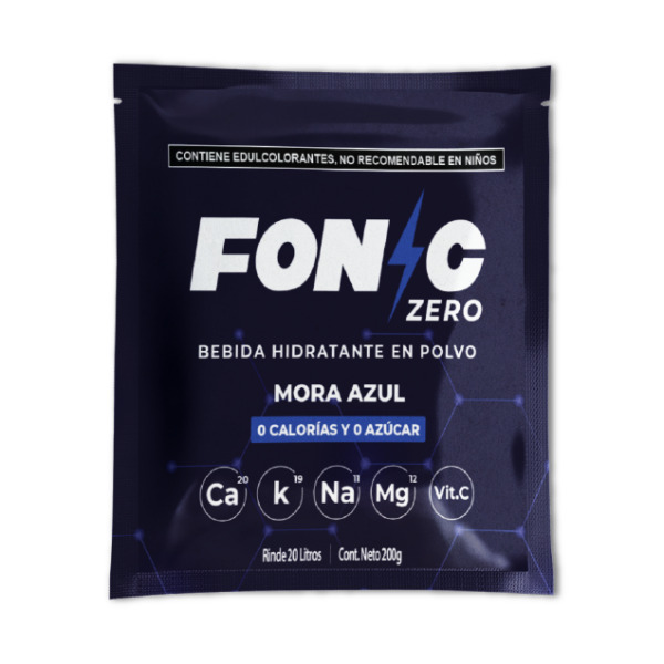 Fonic Zero Azucar Mora Azul 200g Para 20 Litros Caja 20 pzas