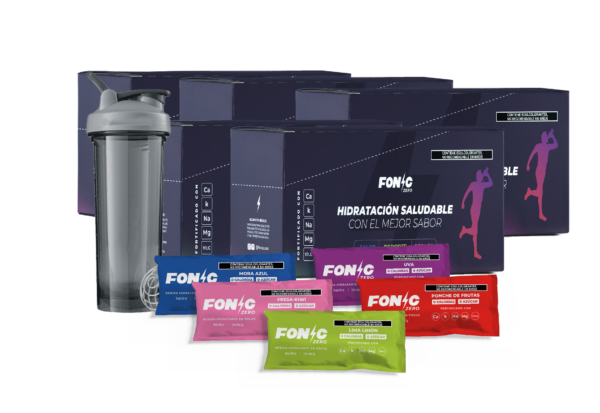 Shaker + Caja 20 pzas Fonic Zero Azucar 5g para 500 ml